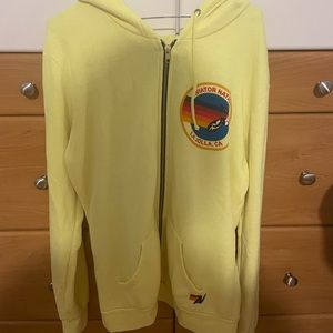 AVIATOR NATION SIGNATURE ZIP UP NEON YELLOW